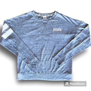 VS PINK Gray Long Sleeve Campus Pullover